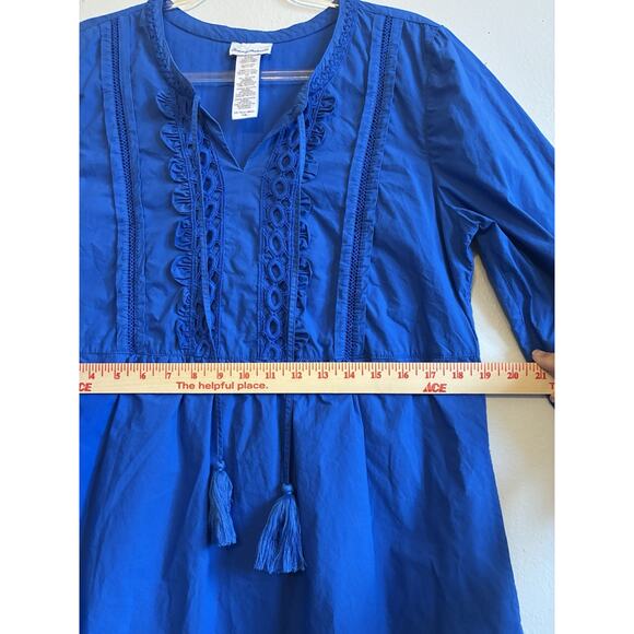 Tommy Bahama Boho Salina Key Organic Cotton Poplin Shift Dress Coverup Pockets M - Picture 5 of 16